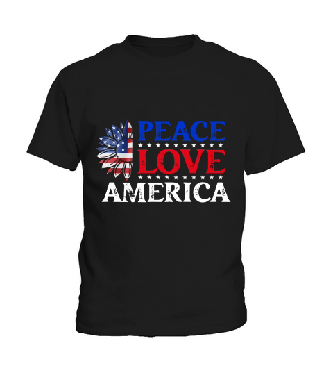 Peace Love America 4th July Kids T-Shirt