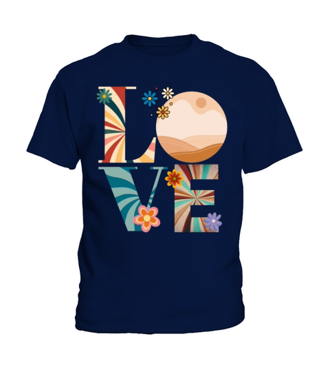 Retro Love Colorful Letters Kids T-Shirt