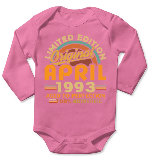 1993 April Vintage Born in 1993 April Gift Long Sleeve Baby One-Piece