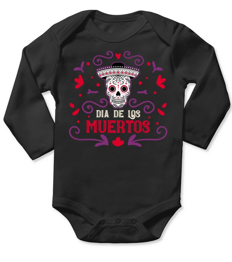 Dia De Los Muertos Day Of Dead Mexican Long Sleeve Baby One-Piece