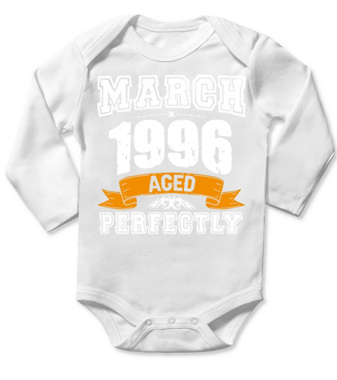 March 1996 Vintage Birthday Present Long Sleeve Baby One-Piece