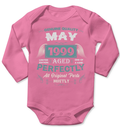 May 1999 Vintage Birthday Present Long Sleeve Baby One-Piece