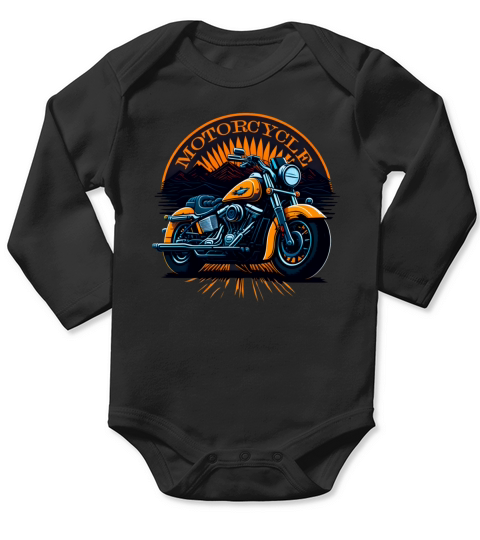 Motorcycle Retro illustration Long Sleeve Baby One-Piece