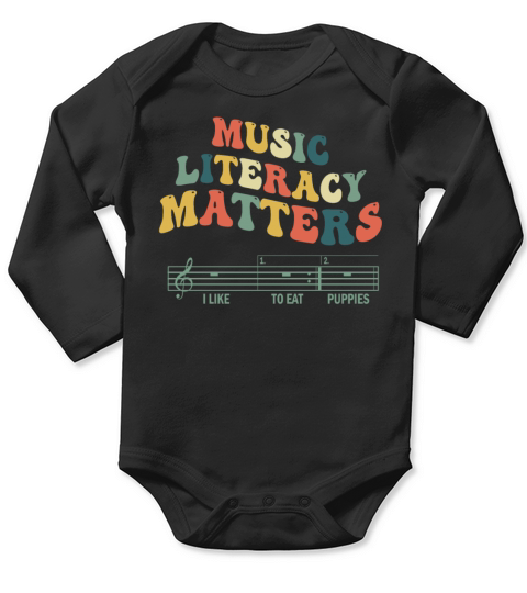 Music Literacy Matters Long Sleeve Baby One-Piece