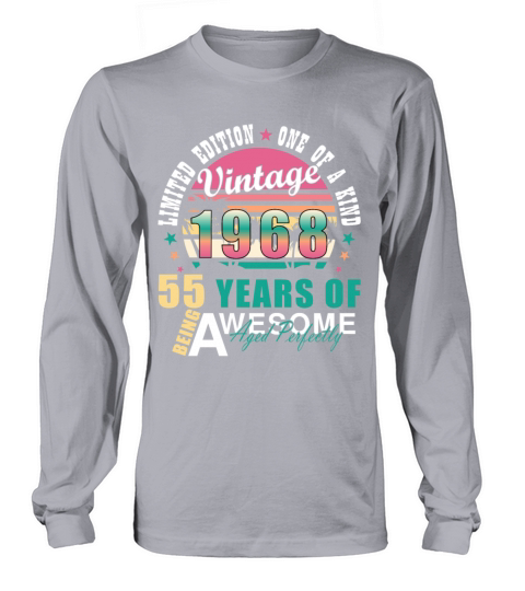 55th birthday April vintage 1968 vintage Long sleeved Unisex
