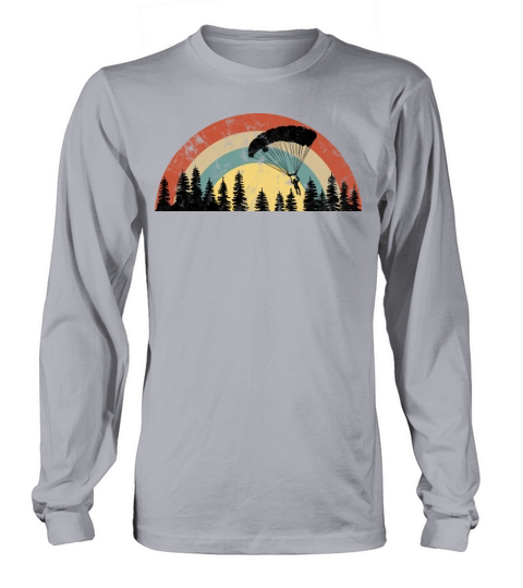 vintage skydiving parachuting retro skydiver Long sleeved Unisex