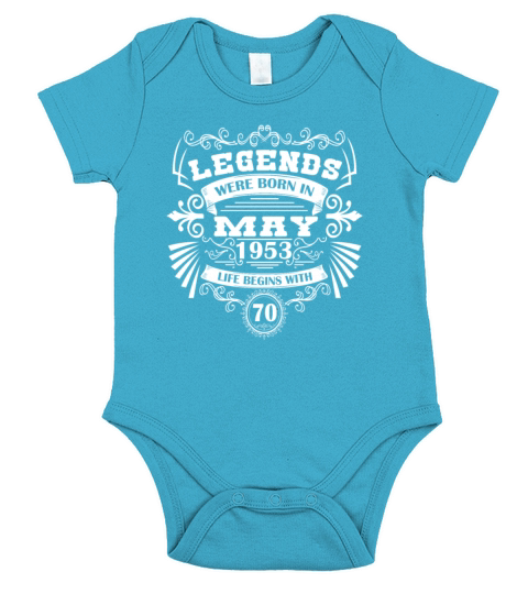 70th Birthday Gifts May 1953 Vintage Short Sleeve Baby One-Piece