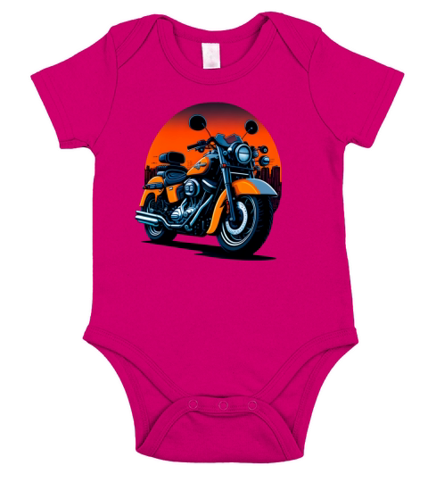 Motorcycle illustration Short Sleeve Baby One-Piece