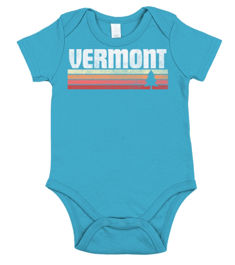 Vermont Home Retro Style Vintage State Gift Short Sleeve Baby One-Piece