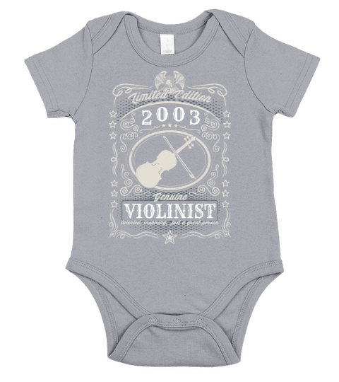 Vintage 2003 Violinist Birthday Gift Violin Player Short Sleeve Baby One-Piece
