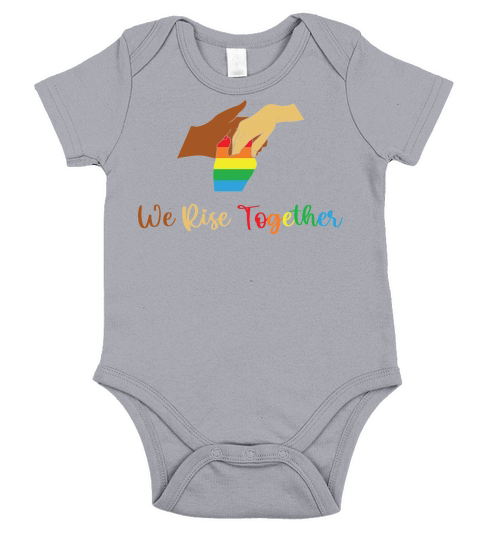 We Rise Together LGBTQ Pride Short Sleeve Baby One-Piece