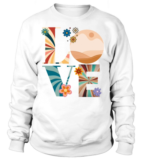 Retro Love Colorful Letters Sweatshirt Unisex
