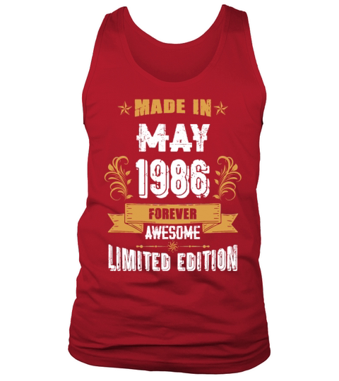 May 1986 Vintage Birthday Present Tank Top Unisex