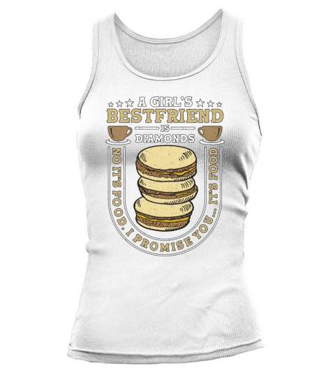 Macaron A Girls Bestfriend Is Diamonds Snacking Tank top Woman