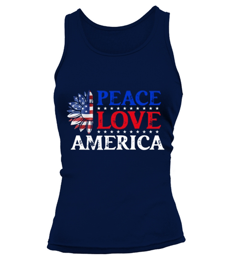 Peace Love America 4th July Tank top Woman