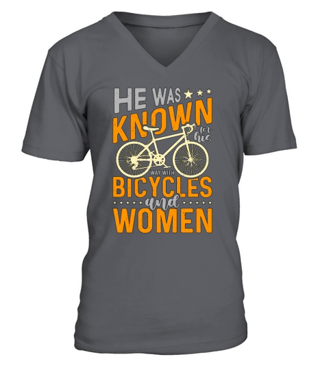 Bicycle He Was Known For His Mountain Bike Cyclist V-Neck T-shirt