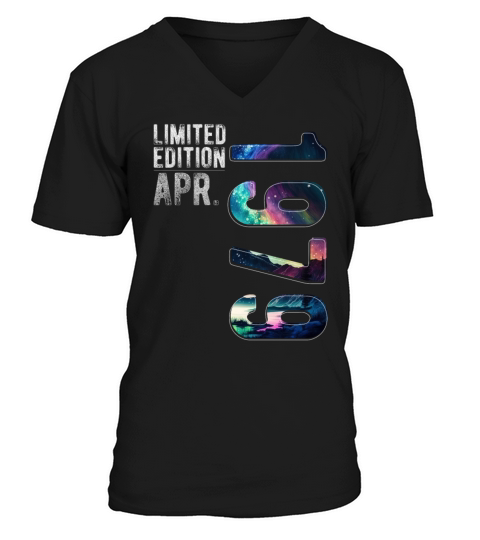 Limited Edition 1979 April Birthday Polar Lights V-Neck T-shirt
