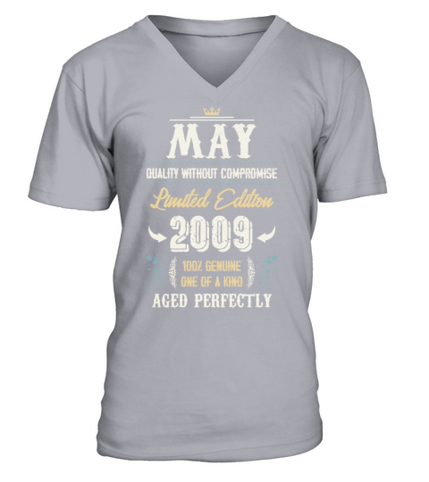 May 2009 Vintage Birthday Present V-Neck T-shirt