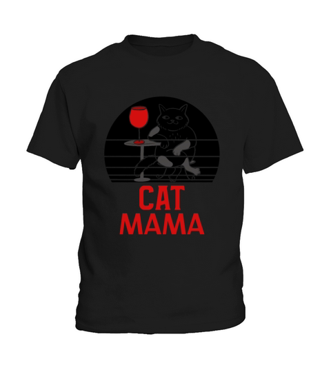 Retro Distressed Vintage Eighties Style Cat Mama Kids T-Shirt