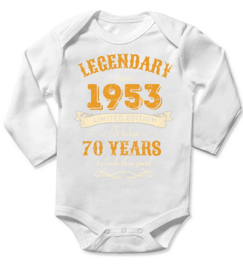 70th Birthday Vintage 1953 Long Sleeve Baby One-Piece
