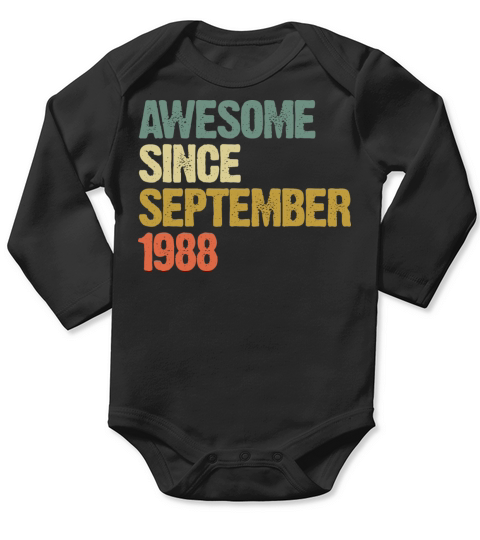 Awesome Since September 1988 Retro Vintage Gift Long Sleeve Baby One-Piece
