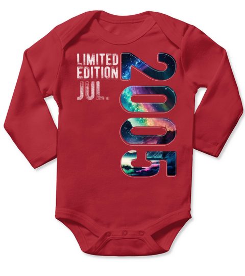 Limited Edition 2005 July Birthday Polar Lights Long Sleeve Baby One-Piece