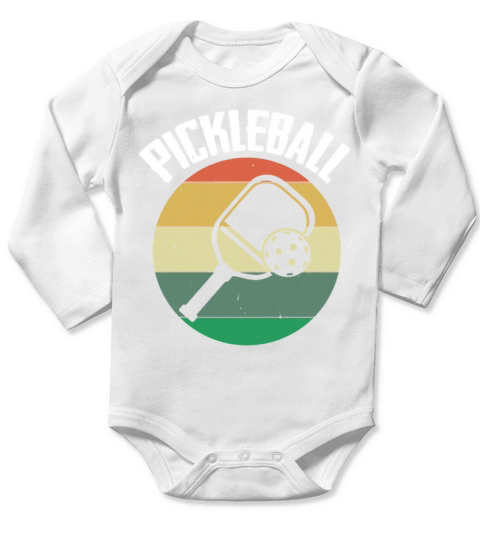 Vintage Funny Pickleball Player Pickle Ball Gift Long Sleeve Baby One-Piece