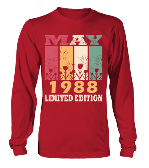 May 1988 vintage vintage birthday gift Long sleeved Unisex