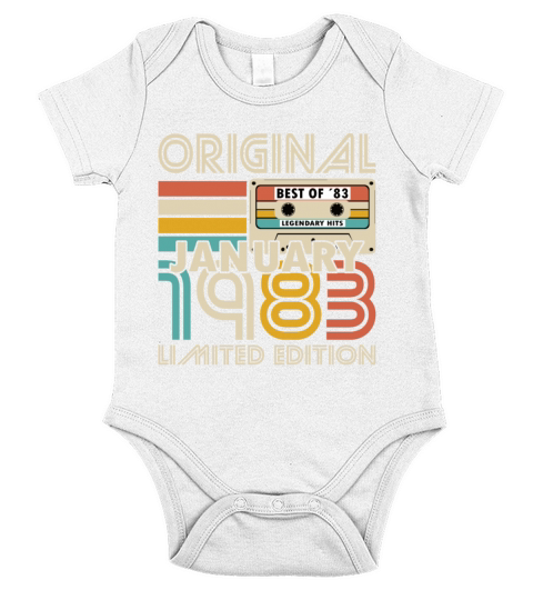 40th birthday january 1983 original 1983 Short Sleeve Baby One-Piece