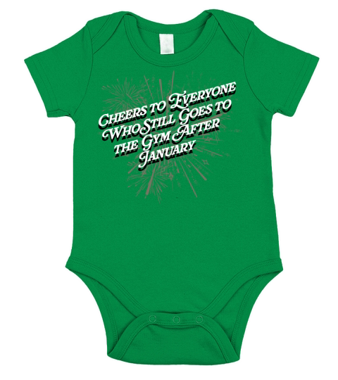 Cheers to Gym Goers After January Happy New Year W Short Sleeve Baby One-Piece
