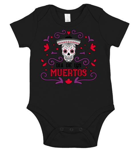 Dia De Los Muertos Day Of Dead Mexican Short Sleeve Baby One-Piece
