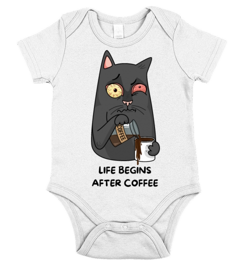 Life begins After Coffee Design For Coffee Lovers Short Sleeve Baby One-Piece