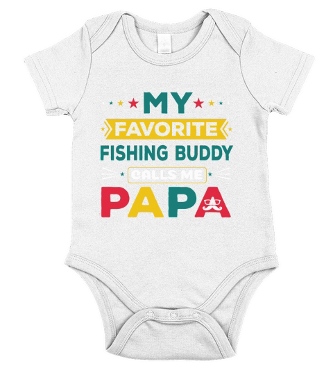 My Favorite Fishing Buddy Calls Me Papa Short Sleeve Baby One-Piece