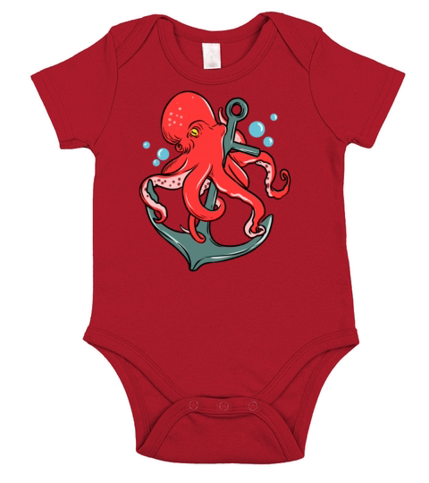 Octopus Anchor for Octopus Lover Short Sleeve Baby One-Piece