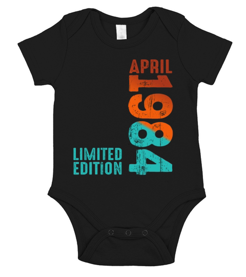 Since April 1984 Year 1984 Retro Vintage 1984 Short Sleeve Baby One-Piece