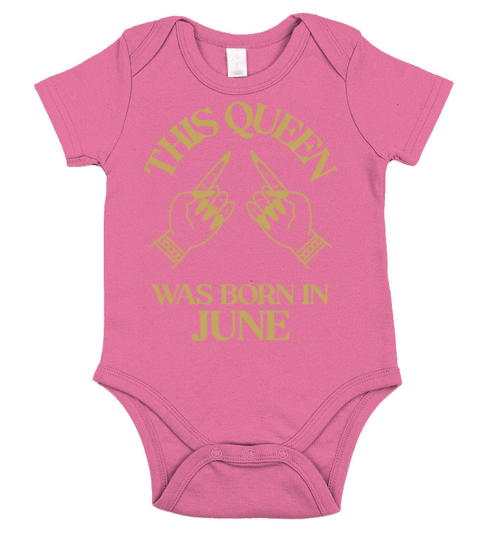 This Queen was born in June with hands apparel Short Sleeve Baby One-Piece