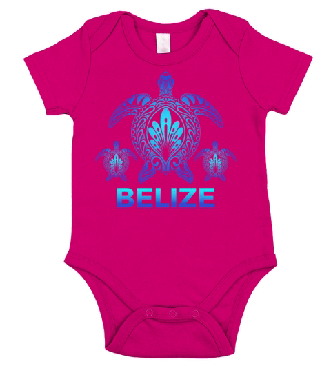 Vintage Belize Ocean Blue Sea Turtle Souvenirs Short Sleeve Baby One-Piece