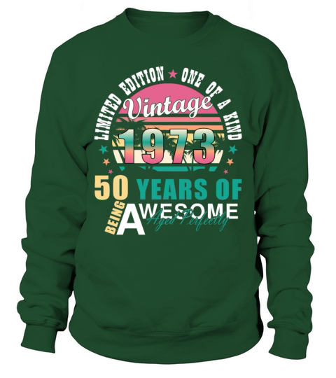 Vintage 1973 50th Birthday Retro Men Women Sweatshirt Unisex