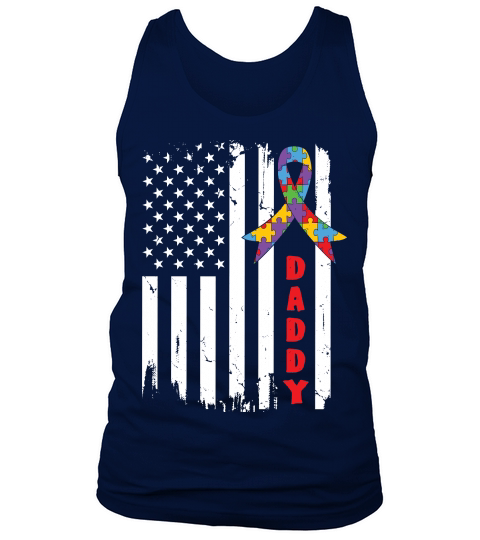 Autism Dad American Flag Vintage Tank Top Unisex