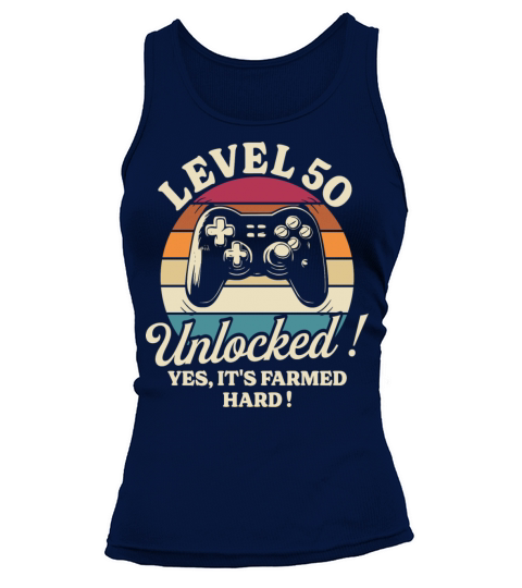Geek Level 50 Unlocked 50th Birthday Gamer Tank top Woman