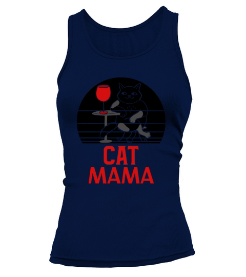 Retro Distressed Vintage Eighties Style Cat Mama Tank top Woman