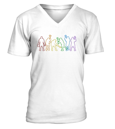 Lacrosse LGBT Rainbow Fan Mom Goalie Lax Legend V-Neck T-shirt