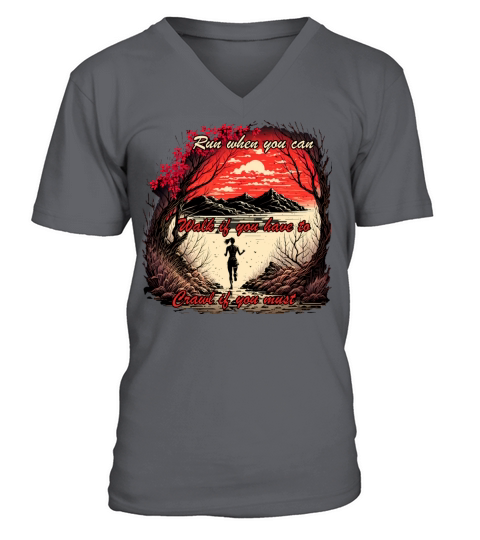 Runner in Nature with Motivational Quote V-Neck T-shirt