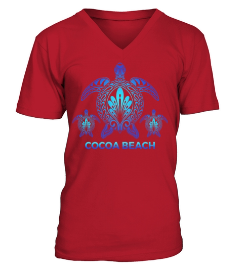 Vintage Cocoa Beach Florida FL Turtle Souvenirs V-Neck T-shirt