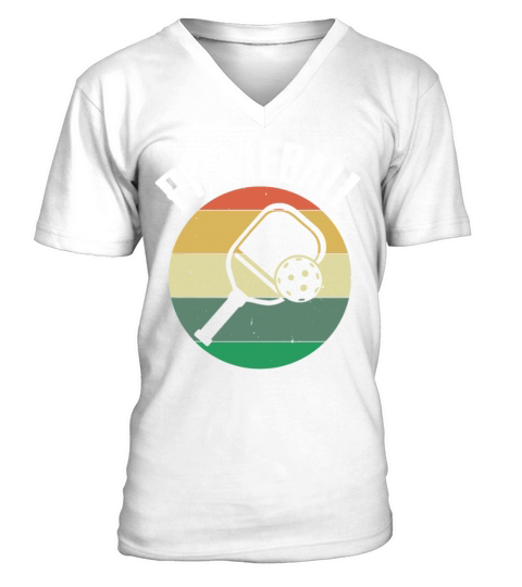 Vintage Funny Pickleball Player Pickle Ball Gift V-Neck T-shirt