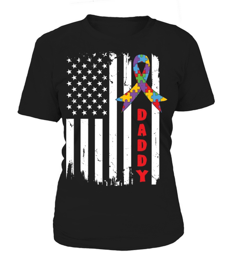 Autism Dad American Flag Vintage Women's T-Shirt