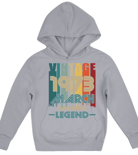 50th birthday march 1973 vintage 1973 Kids Hoodie
