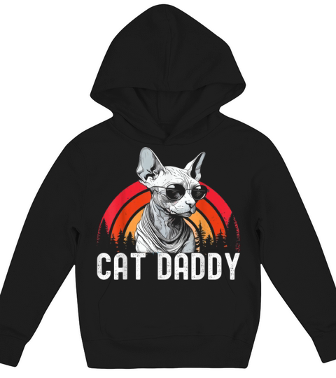Cat Daddy Vintage Cat Kids Hoodie