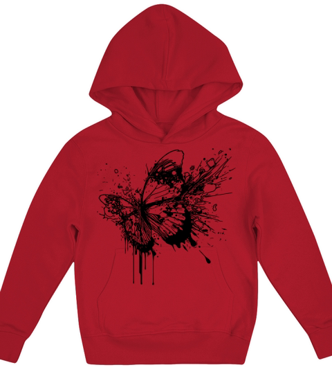 Elegant Vintage Tattoo Splash Butterfly Kids Hoodie