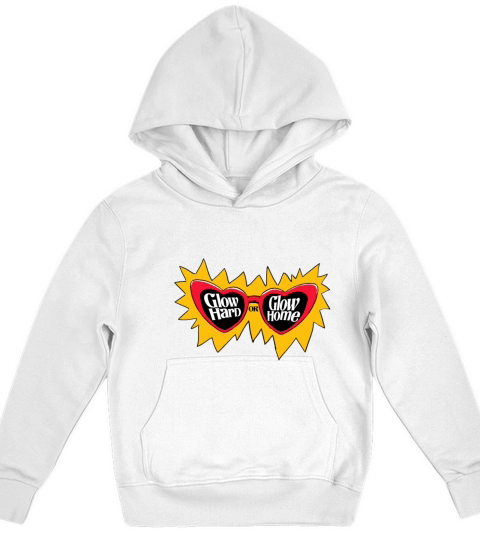 Glow Hard Or Glow Home Retro Glasses Vintage Kids Hoodie